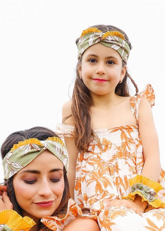 Fita de Cabelo Kids Green Leaf
